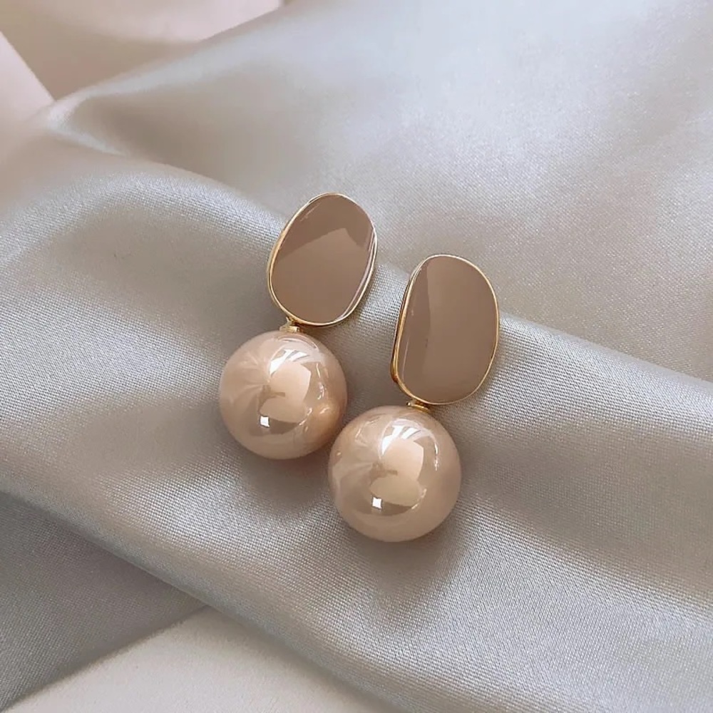 Gold Elegant Imitation Pearl Dangle Earrings For Women